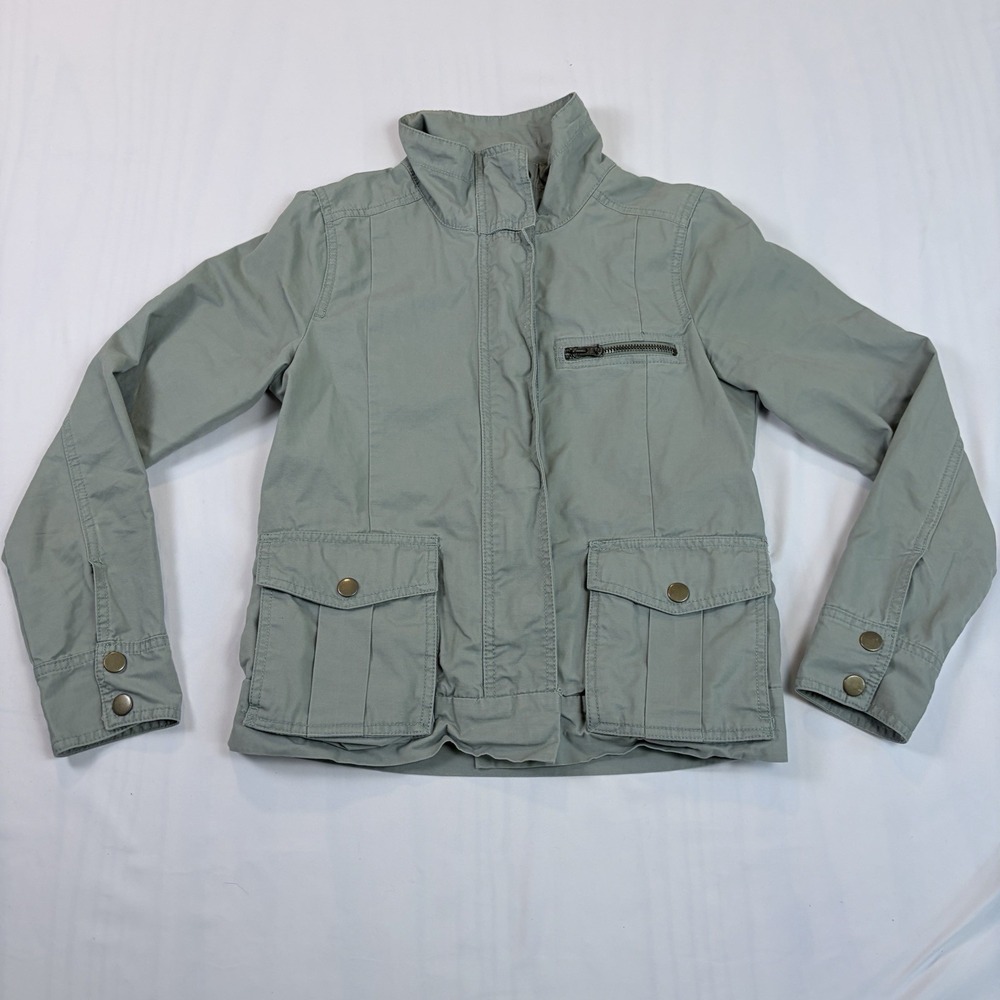 Gap Utility Military Jacket Sage Green Women's Size XS Spring 100% Cotton Zip - Picture 1 of 7